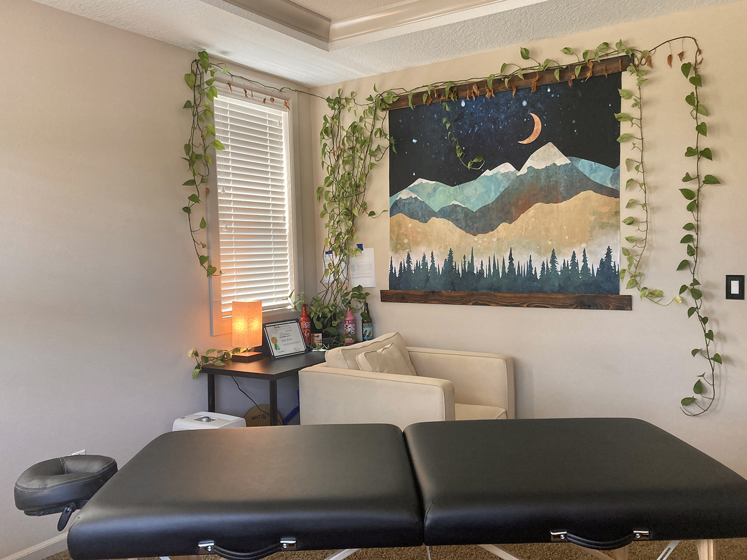 Relaxing theraputic massage room